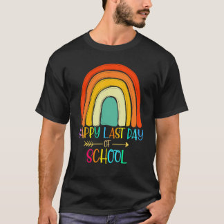 Camiseta Feliz Último Dia De Aula Professor Arco-Íris Gradu