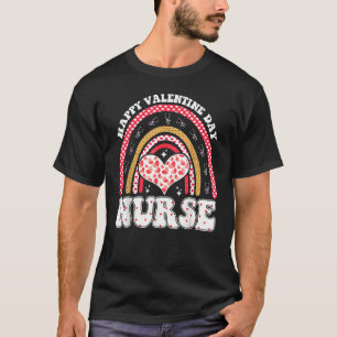Camiseta FELIZ VALENTINE DAY ENFERMEIRO Rainbow Heart Nursi