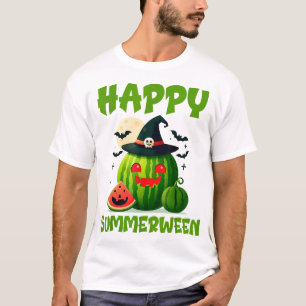 Camiseta Feliz Verão entre a melancia do Verão Jack O Lante