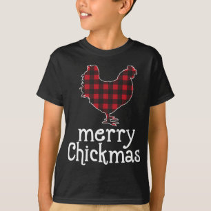Camiseta Feliz Vermelha Xadrez Natal Engraçado Frango de Na