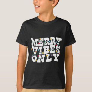 Camiseta Feliz Vibes Apenas Luzes De Natal Vintage Tee