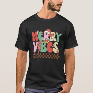 Camiseta Feliz Vibes Retro Natal Candy Cane Christmas v