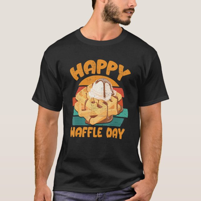 Camiseta Feliz Waffle Day Breakfast Waffles (Frente)