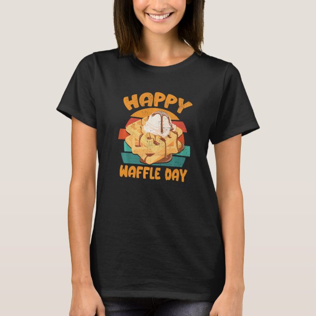 Camiseta Feliz Waffle Day Breakfast Waffles (Frente)