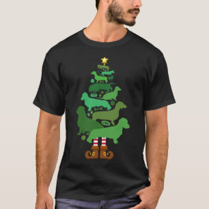 Camiseta Feliz Weiner Árvore de Natal Dachshund Dog Lover