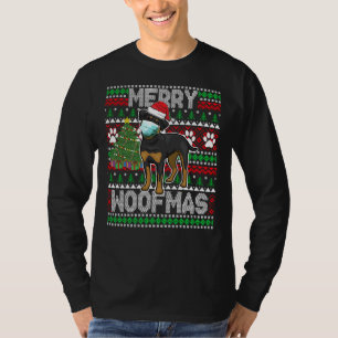 Camiseta Feliz Woofmas Cute Rottweiler Cachorro Feio