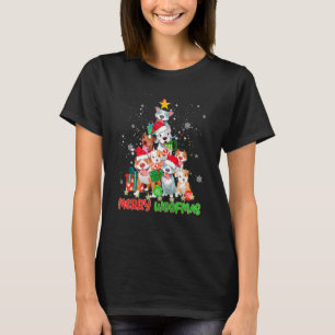 Camiseta Feliz Woofmas Feliz Natal Para O Cão Pitbull