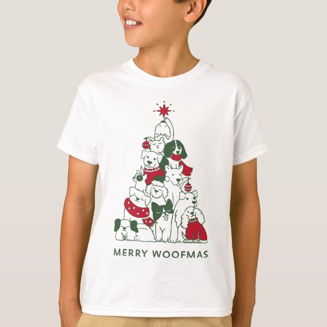 Camiseta Feliz Woofmas Natal Dog Fan Gift para o Natal (Frente)