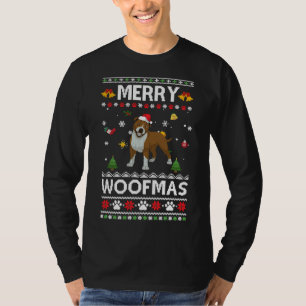 Camiseta Feliz Woofmas Pitbull Papais noeis Reindeer Ugly C