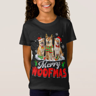 Camiseta Feliz Woofmas Shiba Inu Cachorro Cachorro Cachorro