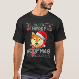 Camiseta Feliz Woofmas Shiba Inu Lover Papais noeis Scarf U