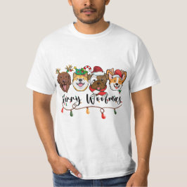 Camiseta Feliz Woofmas Typografia T-Shirt