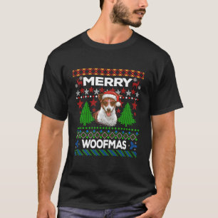 Camiseta Feliz Woofmas Ugly Sweater Jack Russell