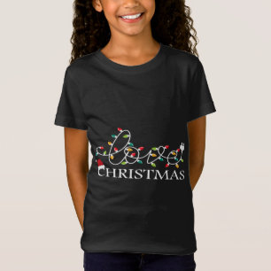 Camiseta Feliz Xmas Ama Noite de Natal Família Divertida