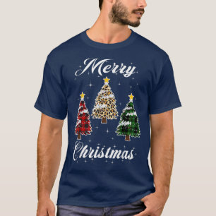 Camiseta Feliz Yall de Natal com pinheiro de Xadrez de Buff