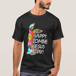 Camiseta Feliz Zombie Feliz Dia de Jesus Coelhinho da Pásc