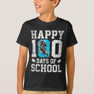 Camiseta Felizes 100 Dias De Escola Amantes De Hóquei Menin