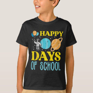 Camiseta Felizes 100 Dias De Escola Astronauta Planetas 100