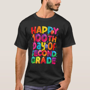 Camiseta Felizes 100 Dias De Escola Meninos Meninas 2ª Séri
