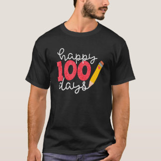 Camiseta Felizes 100 Dias De Escola Para O 100º Dia Colorid