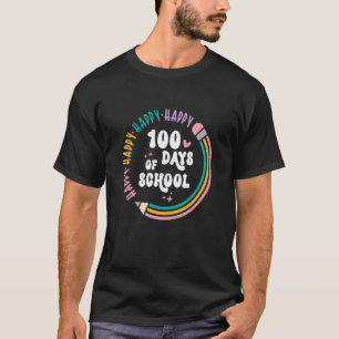 Camiseta Felizes 100 Dias de Escola Professor Crianças Cria