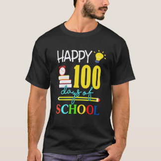 Camiseta Felizes 100 Dias De Escola Professora Aluna Meni