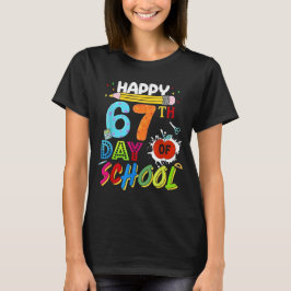 Camiseta Felizes 67 Dias de Escola 67º Dia Mais Inteligente