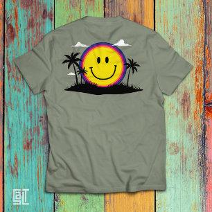 Camiseta Felizes anos 70 Retro Rosto Sorrindo Vibrações da