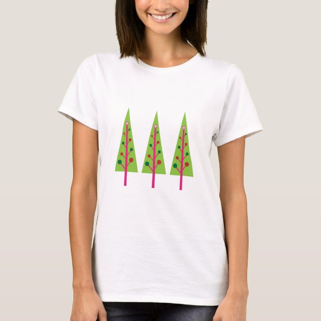 Camiseta Felizes Árvores de Natal (Frente)