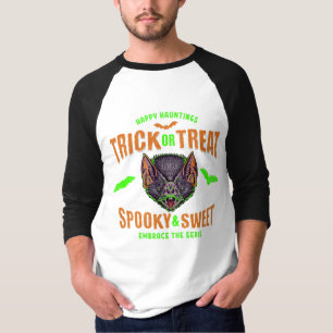 Camiseta Felizes Ataques   Trick ou Tratar Bats de Hallowee