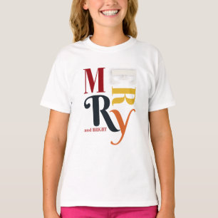 Camiseta Felizes coloridas e Natais vintages brilhantes