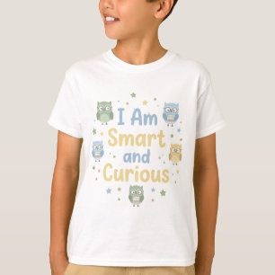 Camiseta Felizes Crianças Aprendizado Afirmação Inteligente