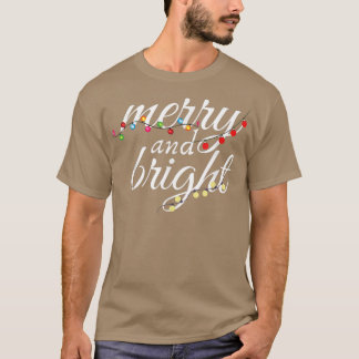 Camiseta Felizes das Luzes de Natal e Decoração Brilhante