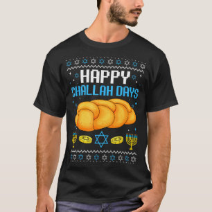 Camiseta Felizes Dias de Challah Natal Feio Hanukkah