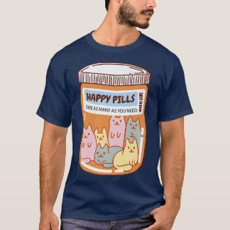 Camiseta Felizes e Engraçados Gatos Saúde Mental Gelados Ad