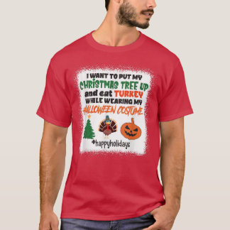 Camiseta Felizes Feriados, Árvore de Natal, Turquia, Jack O