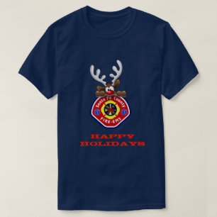 Camiseta Felizes Feriados Reindeer Papais noeis Fe County F