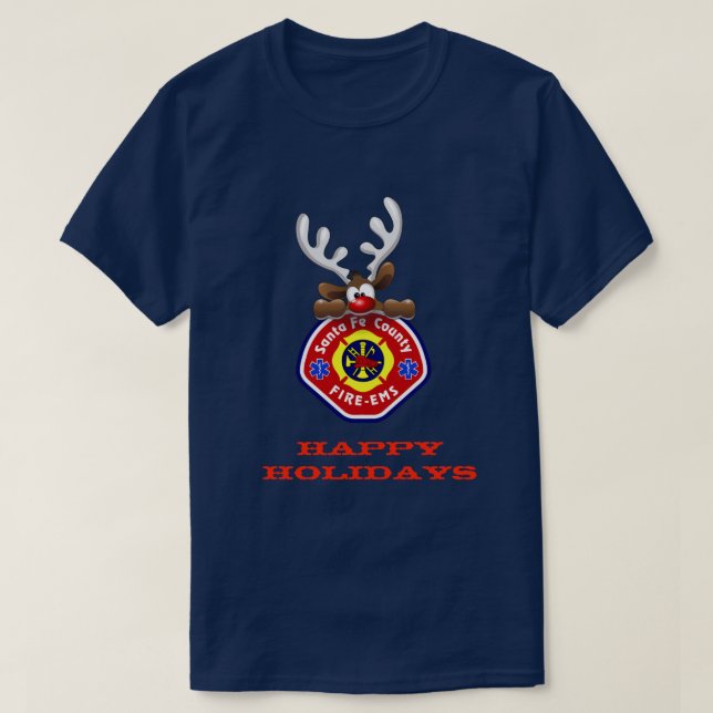 Camiseta Felizes Feriados Reindeer Papais noeis Fe County F (Frente do Design)