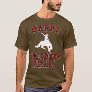 Camiseta Felizes Feriados Y'all Red Buffalo Xadrez Teas Rod
