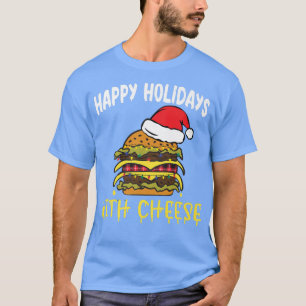 Camiseta Felizes Férias Com Burger De Queijo De Natal
