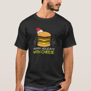 Camiseta Felizes Férias com Cheeseburger de Natal Queijo