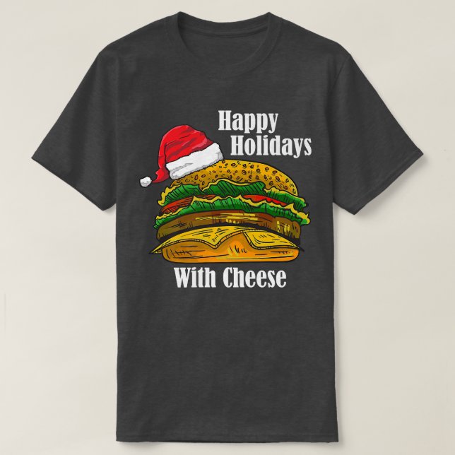 Camiseta Felizes Férias Com Queijo De Natal De Queijo (Frente do Design)