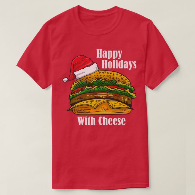 Camiseta Felizes Férias Com Queijo De Natal De Queijo (Frente do Design)