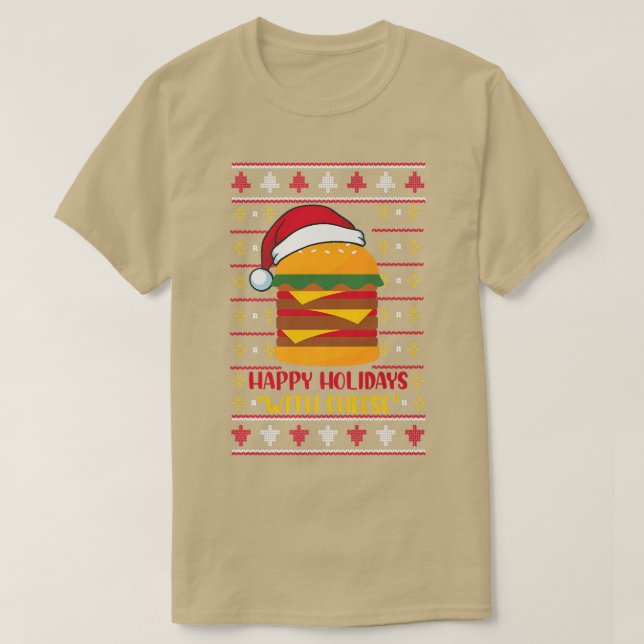 Camiseta Felizes Férias com Queijo Feliz de Natal (Frente do Design)