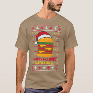Camiseta Felizes Férias com Queijo Feliz de Natal