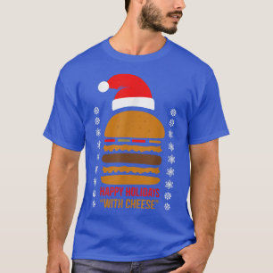 Camiseta Felizes Férias com Queijo Xmas Cheeseburger Hambu