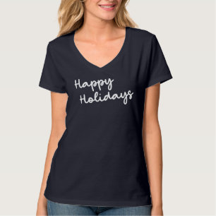 Camiseta Felizes Festas Letras Caprichosas em Letra de Form