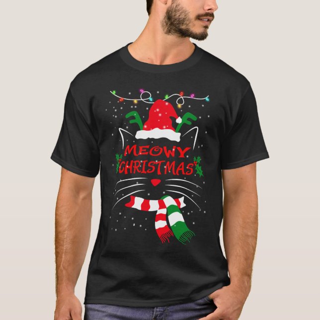 Camiseta FELIZES, presentes de Natal para gatos bonitos, ga (Frente)