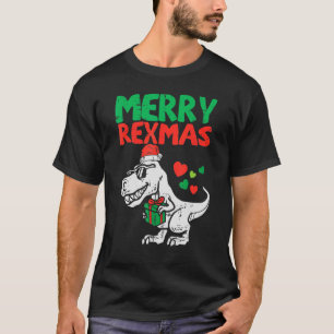 Camiseta Felizes Rexmas Trex Dino Toddler Boys Christma