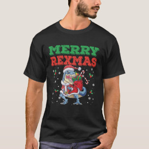 Camiseta Felizes Rexmas Trex Dino Toddler Boys Christma